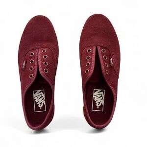 NWOT Vans Burgundy Suede Laceless Lowtop Sneakers
